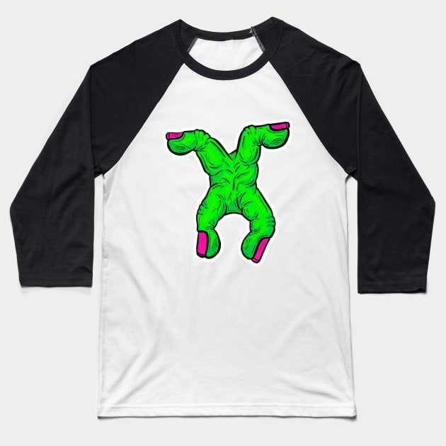 Zombie Hand - Handy Jump Baseball T-Shirt by Squeeb Creative